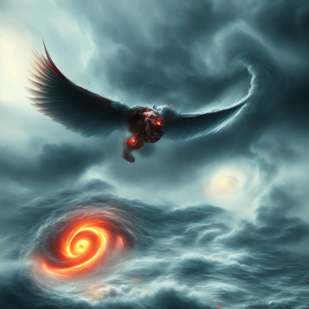 Hurricane, initial encounter digital illustration