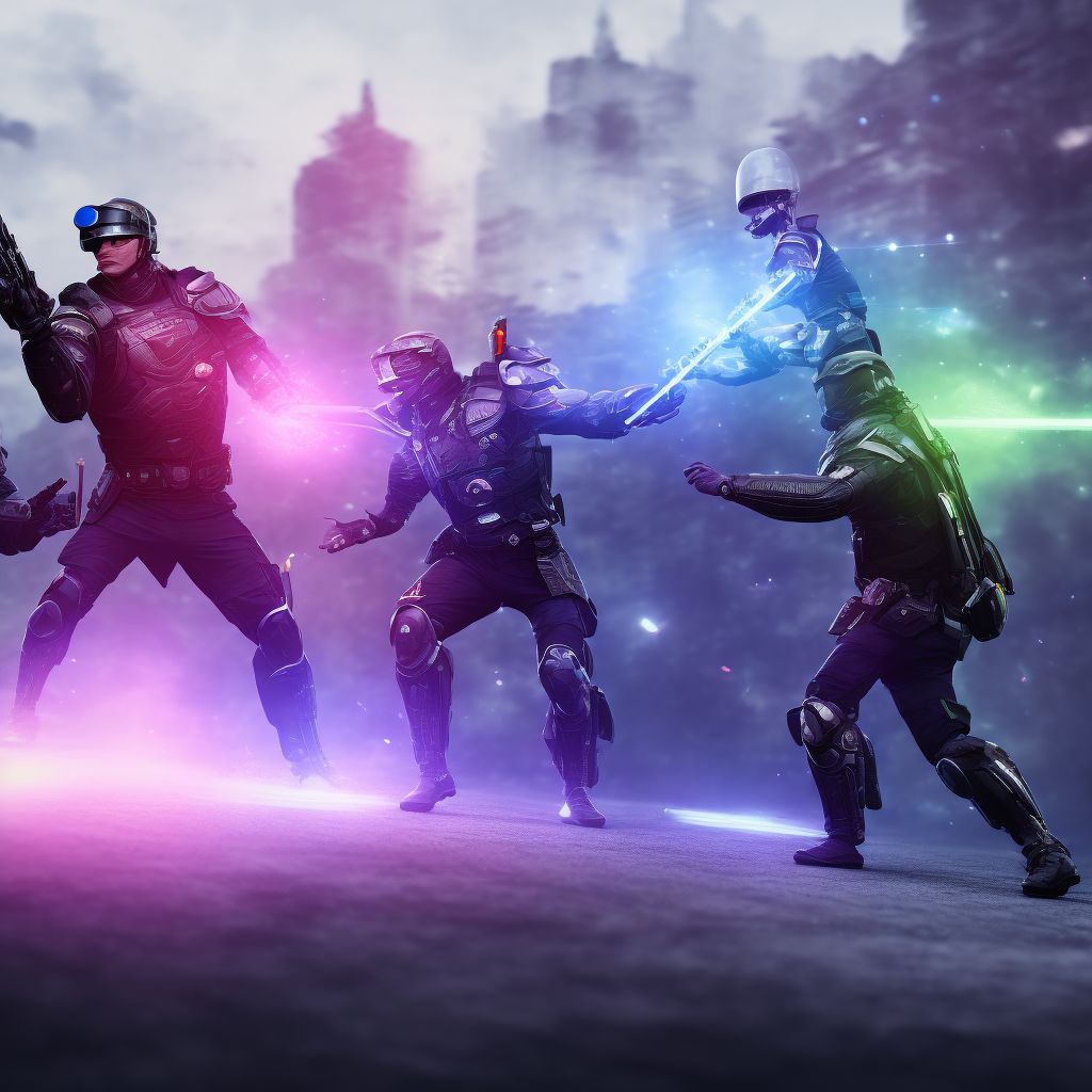 Legal intervention involving baton, unspecified person injured, initial encounter digital illustration