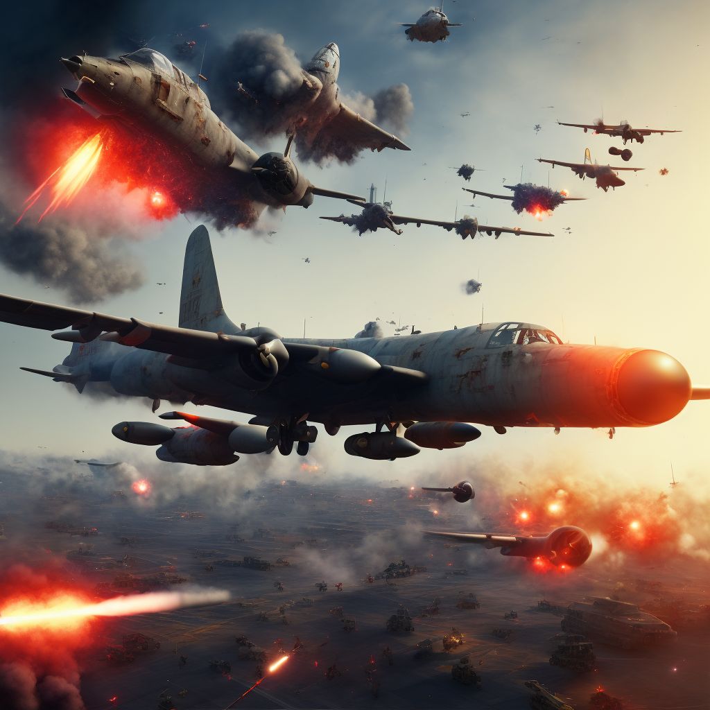 War operations involving destruction of aircraft due to accidental detonation of onboard munitions and explosives, civilian, sequela digital illustration