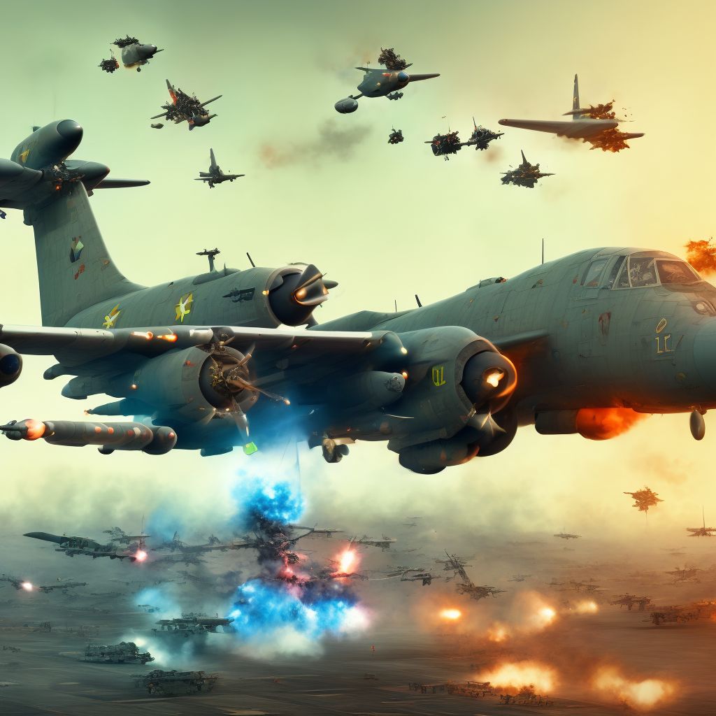 War operations involving other destruction of aircraft, military personnel, sequela digital illustration