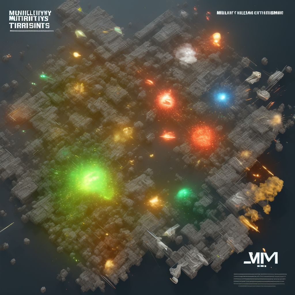 Military operations involving fragments from munitions, civilian, subsequent encounter digital illustration