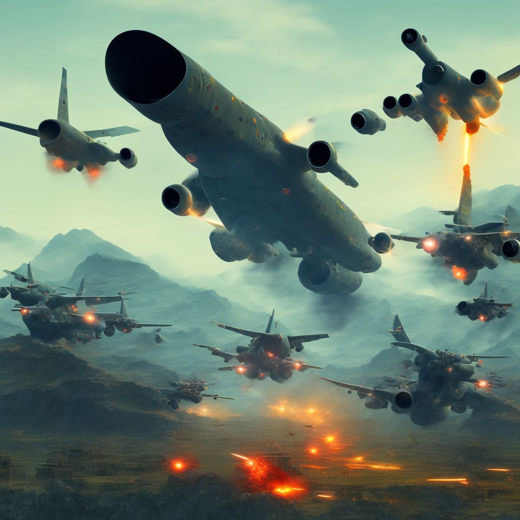 Military operation involving nuclear radiation effects of nuclear weapon, military personnel, sequela digital illustration