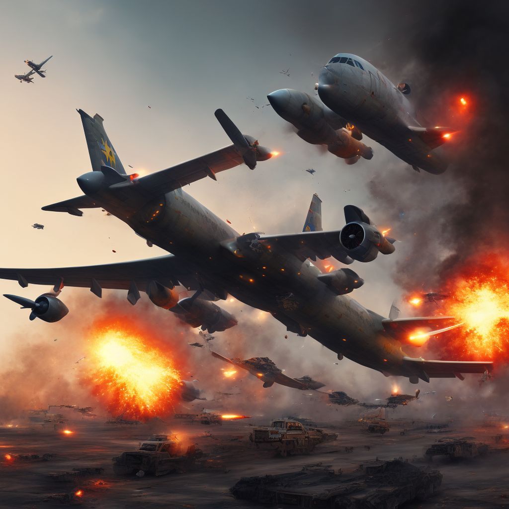 Terrorism involving destruction of aircraft, public safety official injured, subsequent encounter digital illustration