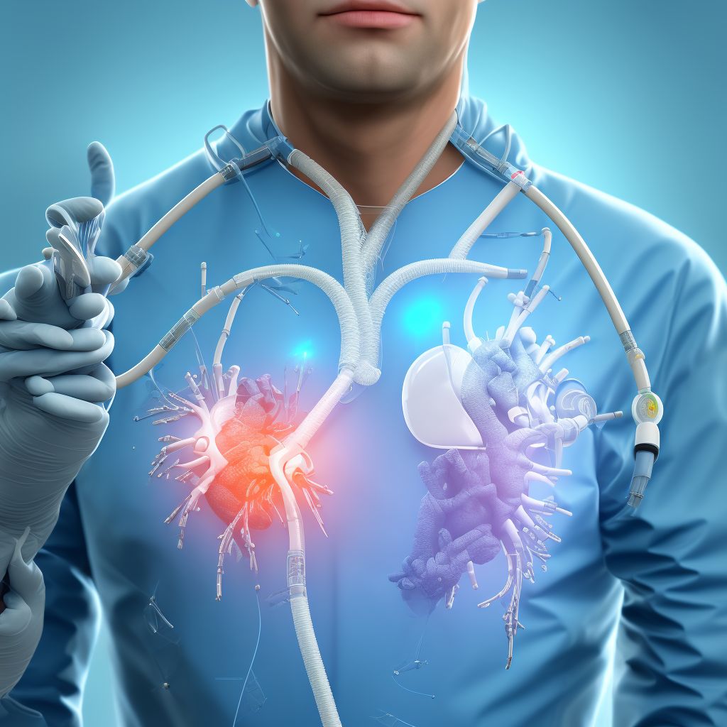 Failure of sterile precautions during heart catheterization digital illustration