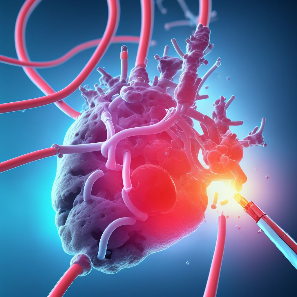 Cardiac catheterization as the cause of abnormal reaction of the patient, or of later complication, without mention of misadventure at the time of the procedure digital illustration