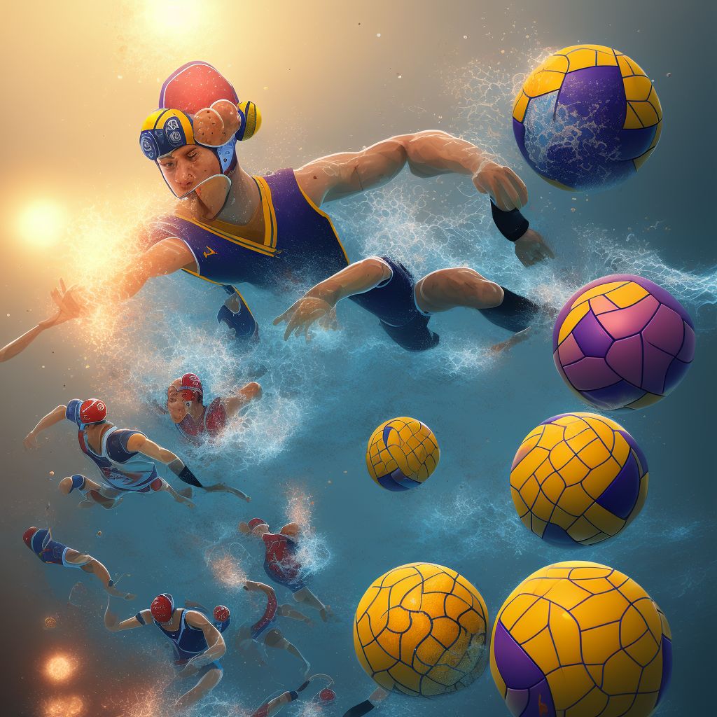 Activity, water polo digital illustration