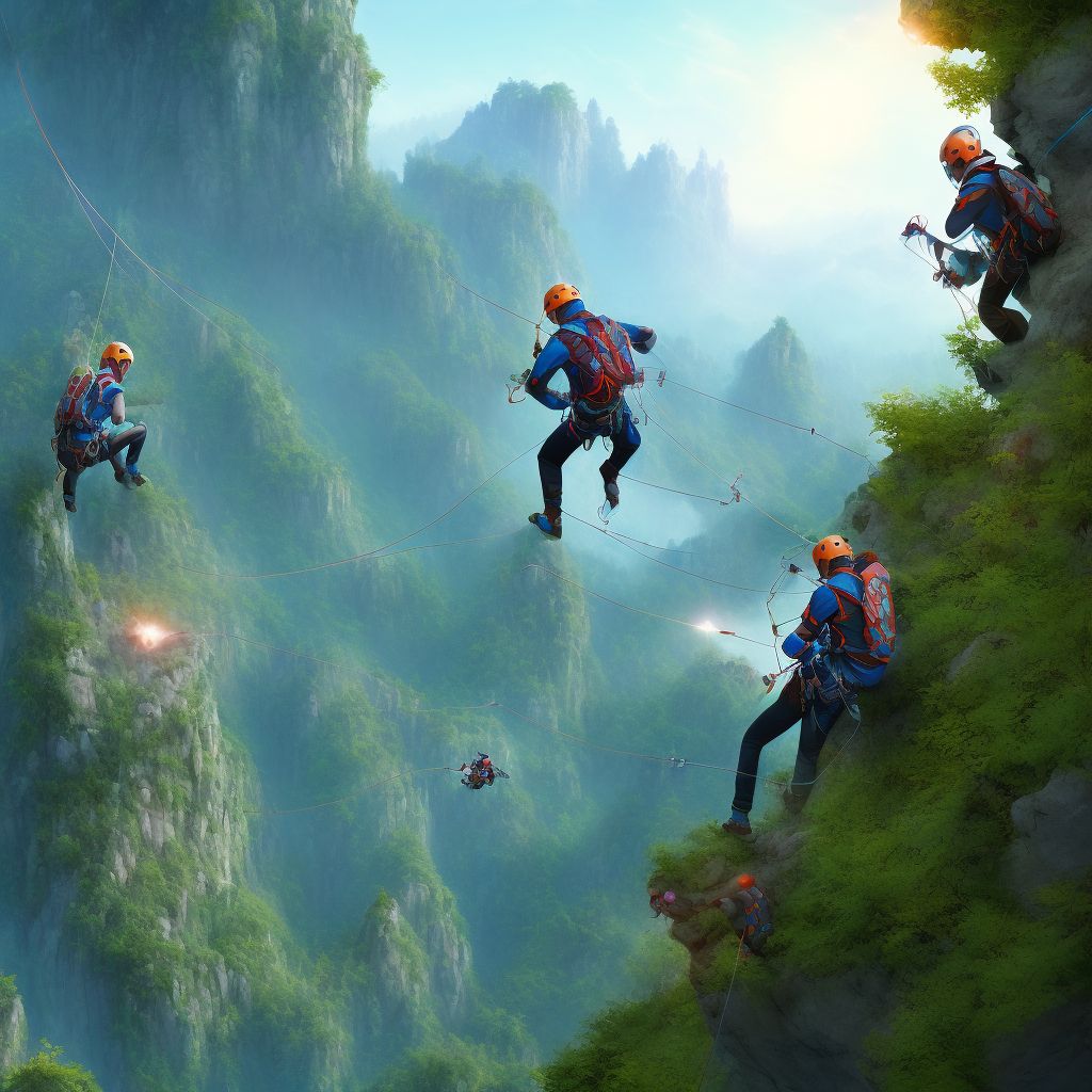 Activity, rappelling digital illustration