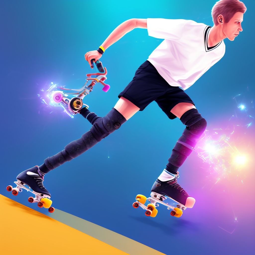 Activity, roller skating (inline) and skateboarding digital illustration