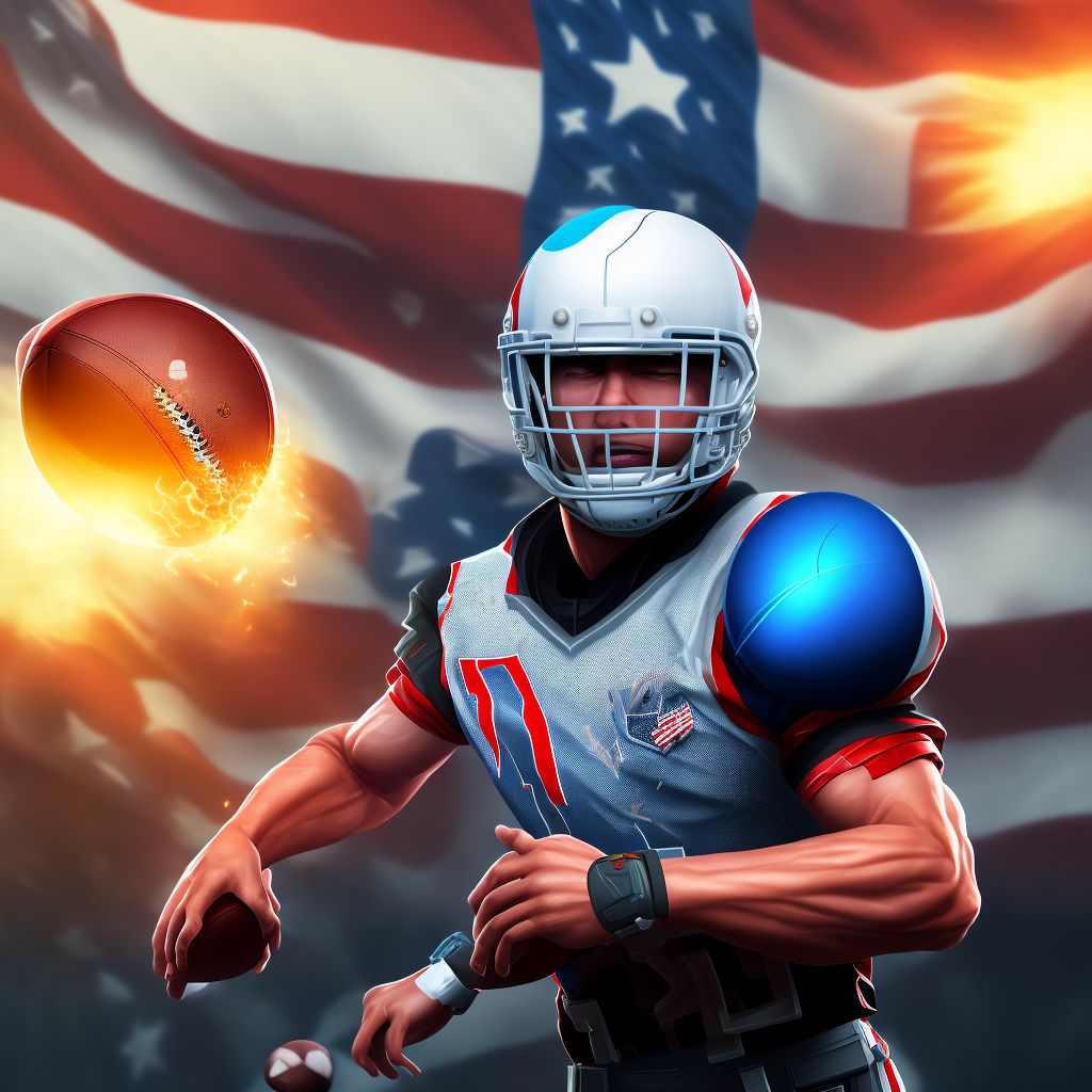 Activity, american flag or touch football digital illustration