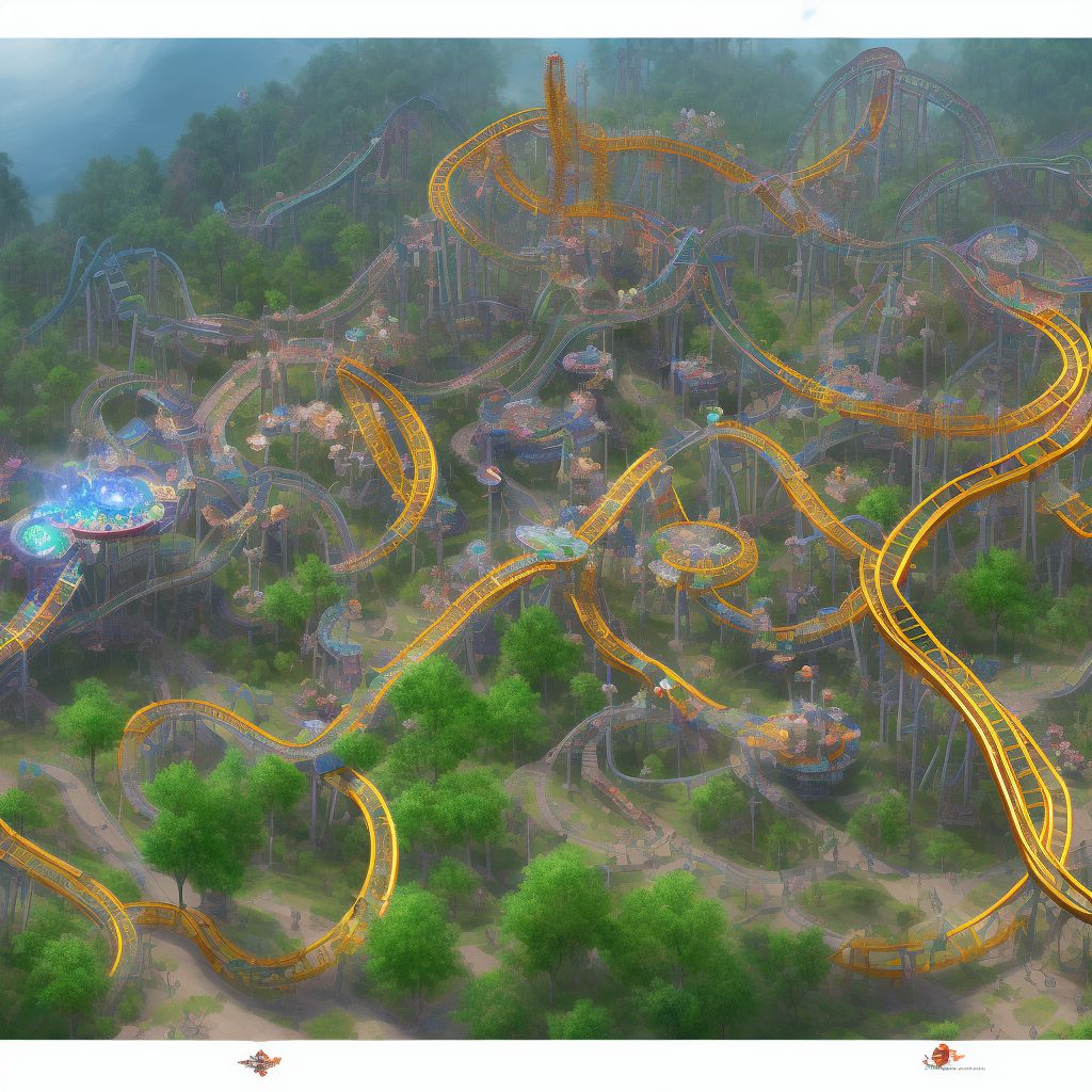 Activity, roller coaster riding digital illustration